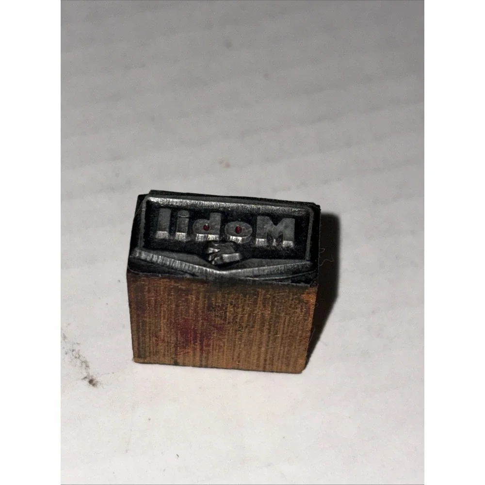 Vintage Printing Letterpress Printers Block‎ Mobil Oil Gas Station Logo